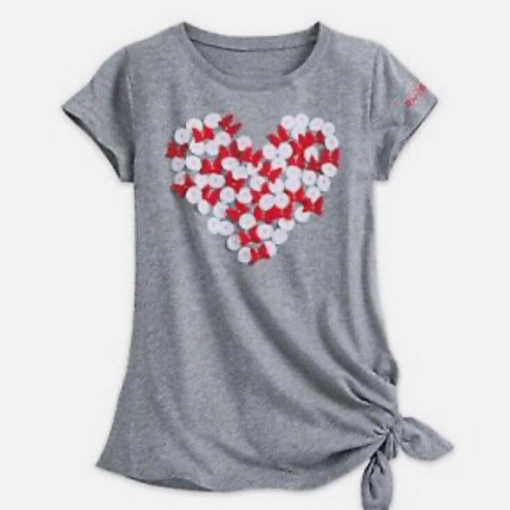 Girls Disney Parks Minnie Mouse 3D Heart Tee. Size:XL